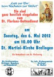 Einladung zum St. Florians-Gottesdienst, 06.05.2012